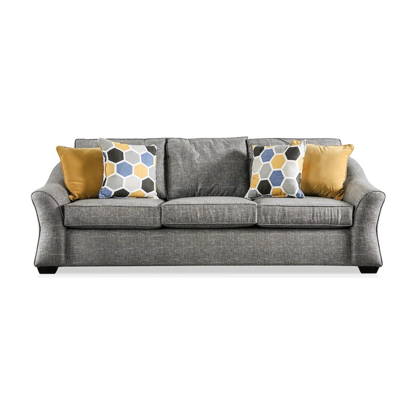 98.4" W Transitional Sofa, Light Gray