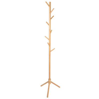 Solid Beech Wood Freestanding Coat Stand
