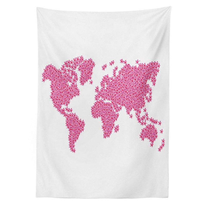 World Map Tablecloth, 70" x 52"