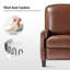 Fauteuil inclinable manuel en cuir véritable Glen Ellyn-1290649087