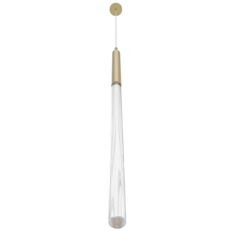 Main Street Collection 1 Light Snow Acyrlic Pendant, Brushed Brass