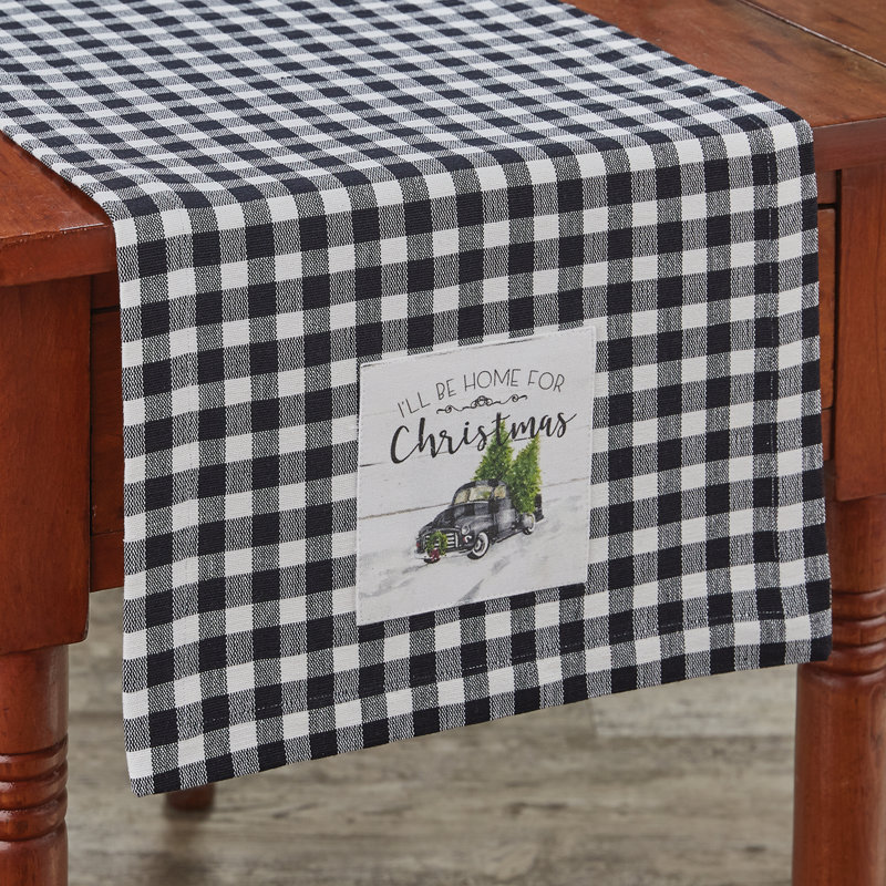 Chemin de table Home For Christmas - noir, L 36 po x l 13 po