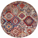High-Quality Hand-Knotted Red And Navy Area Rug