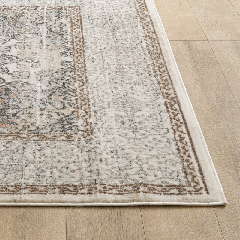 Louane Oriental Performance Traditional Vintage Turkish Area Rug in Brown/Cream, Runner 2'8" x 11'