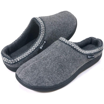 Memory Foam Men’s Slippers-DK-Grey-M