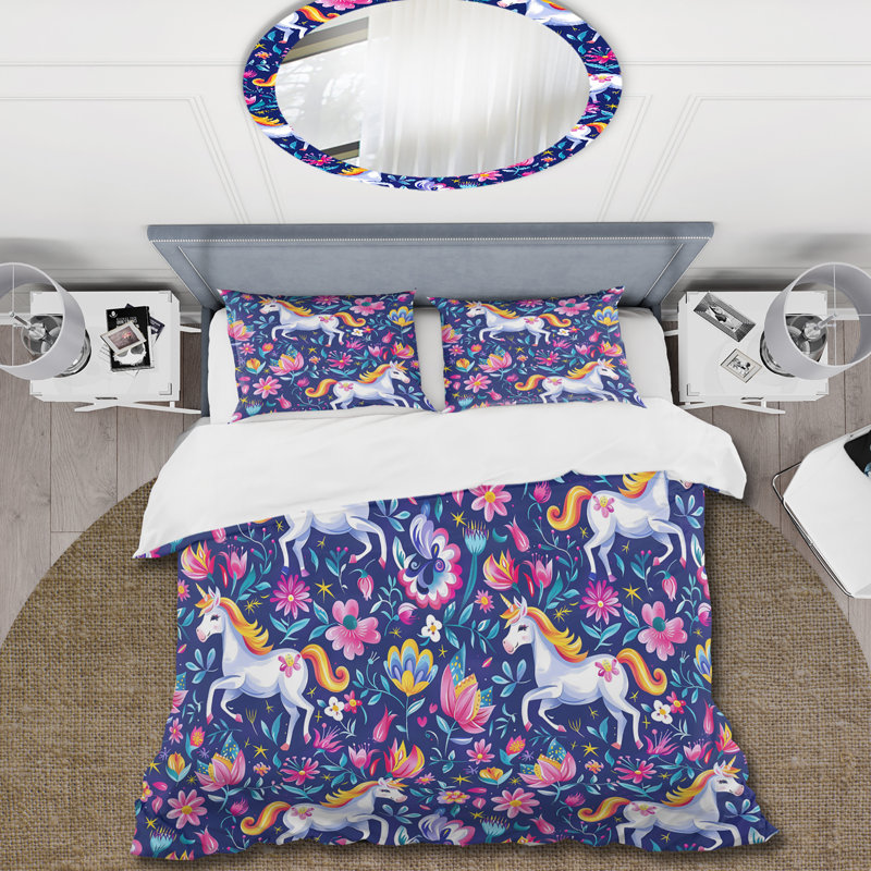 Ensemble de housse de couette rose et jaune pour enfants, Housse de couette simple + 2 taies décoratives st