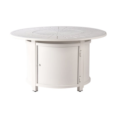 Table de foyer d'extérieur au propane en aluminium avec couvercle H 24,5 po x l 44 po Mortola