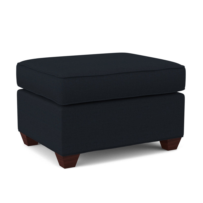 Avery 27" Wide Rectangle Standard Ottoman, Empire Mahogany, Antic Navy