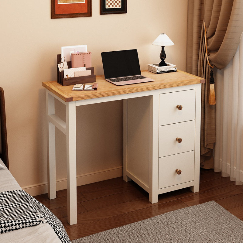Bureau double caisson Bucoli, Bois naturel