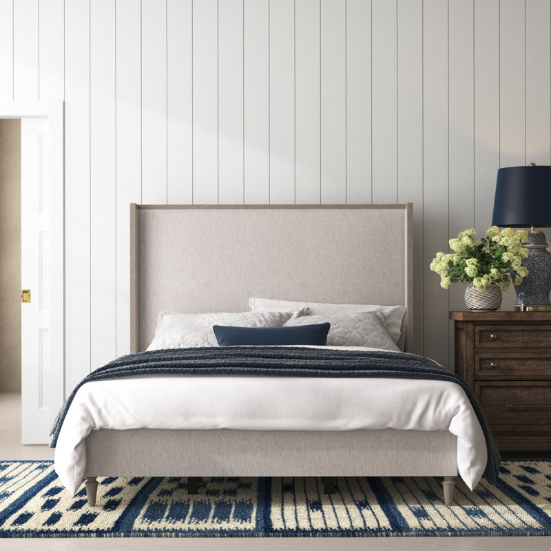 Dinora Upholstered Wingback Bed, Queen