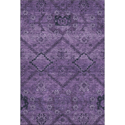 Premium Machine Washable Prisco Eggplant Rug