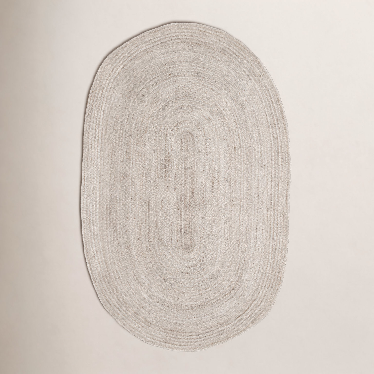 Gage Ivory Hand-Braided Jute Rug, Oval 6' x 9'
