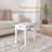 Elegant White Vanity Stool With Solid Wood Legs And Cushioned Seat For Makeup And Dressing