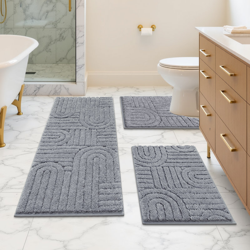 Tapis de bain antidérapants, doux et absorbants, Grey