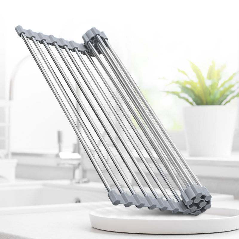 Stainless Steel Foldable Over-the-Sink Dish Rack