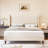 King Size Upholstered Wingback Platform Bed with Tall Headboard-White-1439986363-1441749360