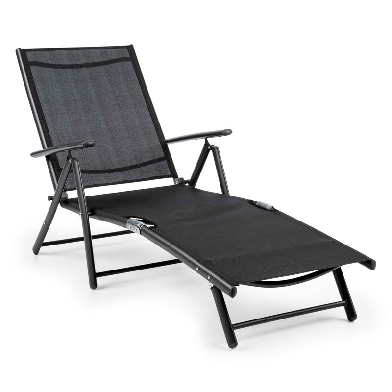 140cm Long Reclining Single Chaise, Black