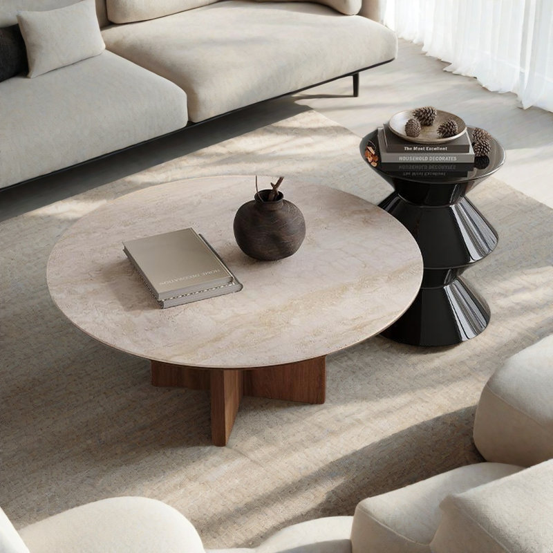 Table ronde vintage, H 15,7 po x L 31,5 po x l 31,5 po