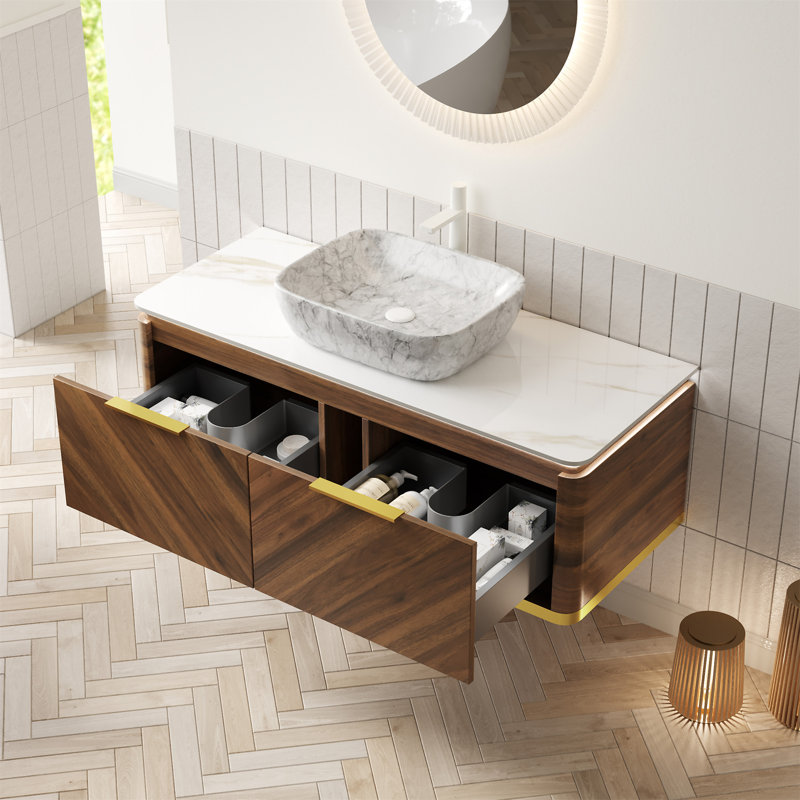DIPA 48" Bathroom Vanity&Sink, Dark Walnut, 48"