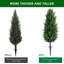 Artificial Topiary Ball Tree with Metal Ground Spike Set of 2/4, Fake Artificial Topiary Cedar Tree for Garden Patio Indoor and Outdoor Decor,25.6 Inch