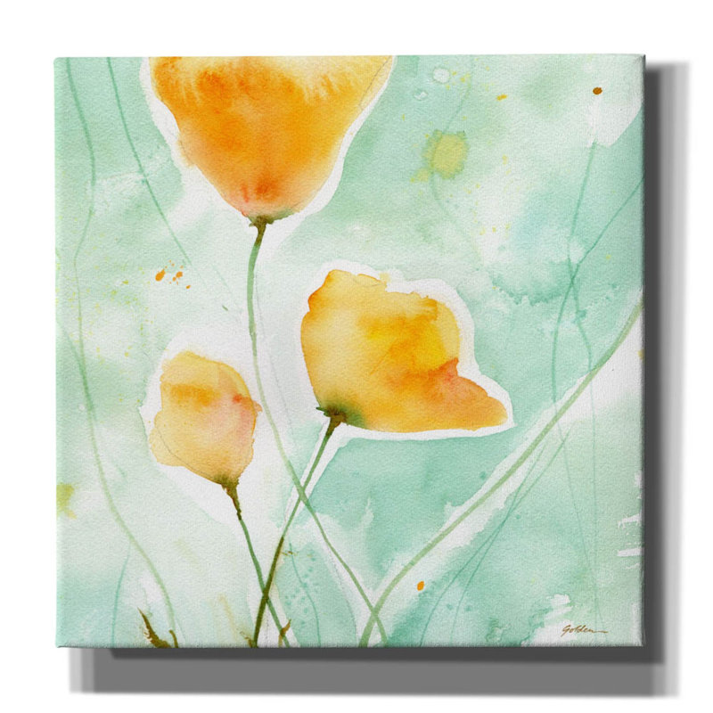 «Red Precious Poppies» par Sheila, H 18 po x l 18 po x P 0,75 po