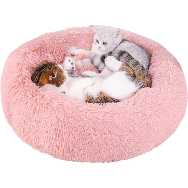 Lit rond pour chat Dequarius, L 20 po x P 20 po x H 6 po, Rose