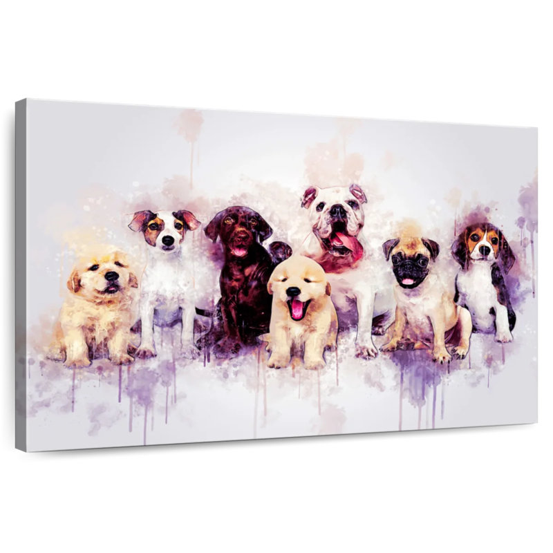Dog Puppies, 8" H x 12" W