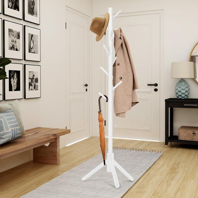 This Floor-Standing Tree-Shaped Coat Rack Features 8 Hooks And 3 Adjustable Sizes. Suitable For Bedrooms, Hallways, Entryways, And Offices, It Can Be by 17 Stories