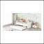 Lit de jour à baldaquin simple avec lit gigogne simple, blanc