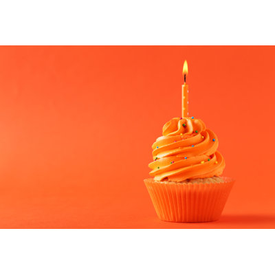 Cupcake With Candle - Wrapped Canvas Print
