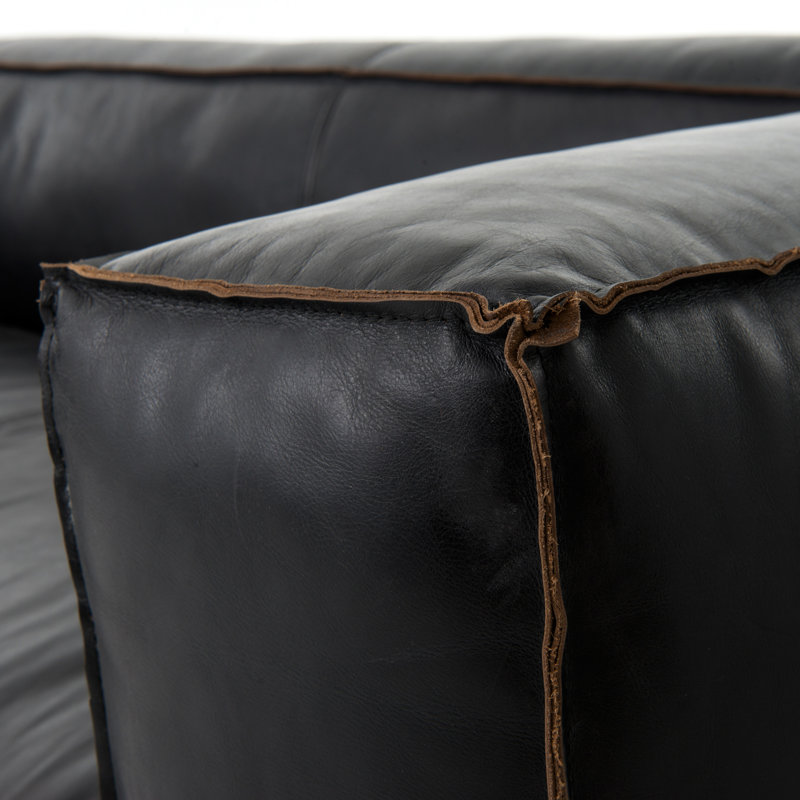 Nolita Sofa, Saiko Black Top Grain Leather
