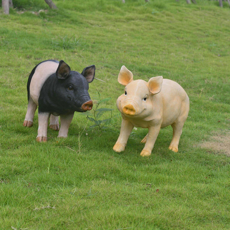 Statues de cochon de jardin en résine pour pelouse d'extérieur