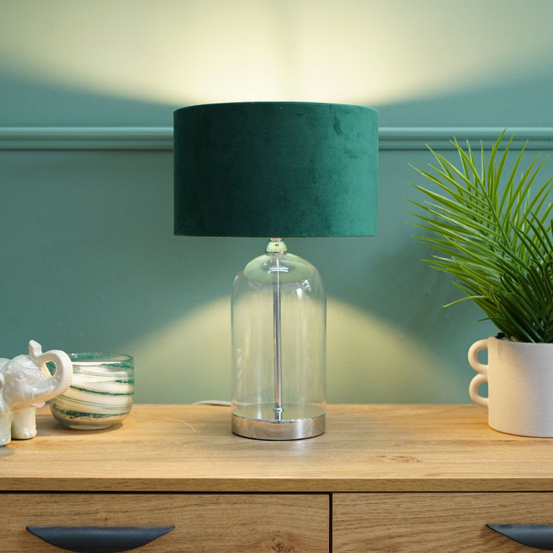 45cm Desk Lamp, Forest Green, Silver