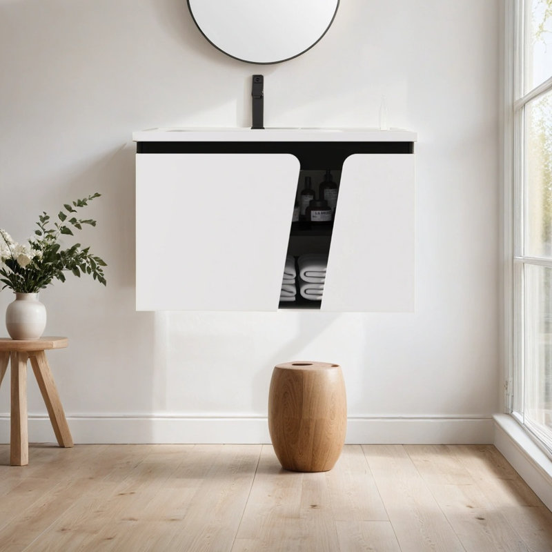 Jovar 32'' Single Bathroom Vanity with Ceramic Top
