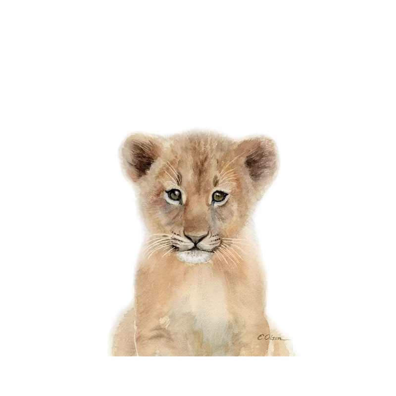 Baby Lion Cub - Wrapped Canvas Painting, 30.48 cm H x 45.72 cm W