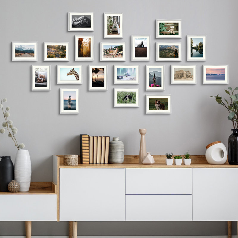 Cadre photo Drennon, Argent, 5 po x 7 po emmêlé à 4 po x 6 po