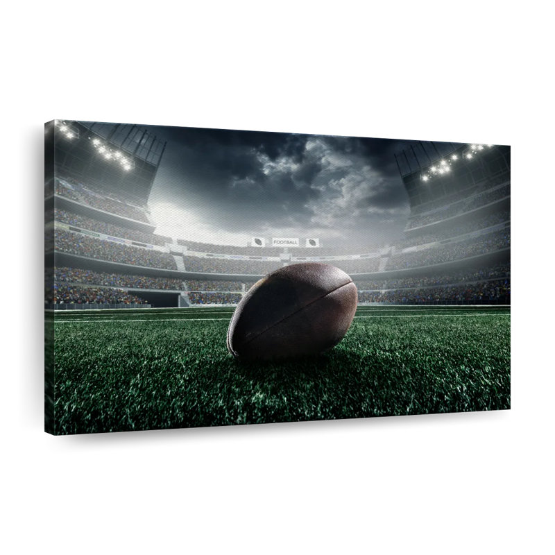 Football on Field, reproduction sur toile, H 16 po x l 24 po x P 1,25 po