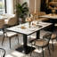 Marble Top Dining Table with Iron Base-2069069128