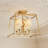 Aurevane 4-Light Dimmable Square Cage Fabric Shade Semi-Flush Mount Ceiling Light