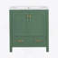 Meuble-lavabo vert 30 po avec lavabo simple, lavabo sous le comptoir, armoire de rangement pour la salle de bain avec 2 portes et un tiroir, fermeture en douceur, rangement multifonctionnel, structure en bois massif