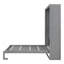 Grand lit escamotable mural avec tablettes, gris
