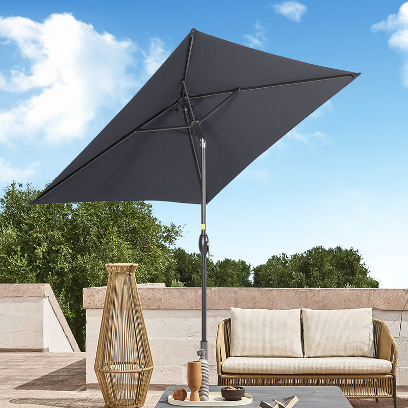 Parasol de marché carré Rinesh, Gris anthracite