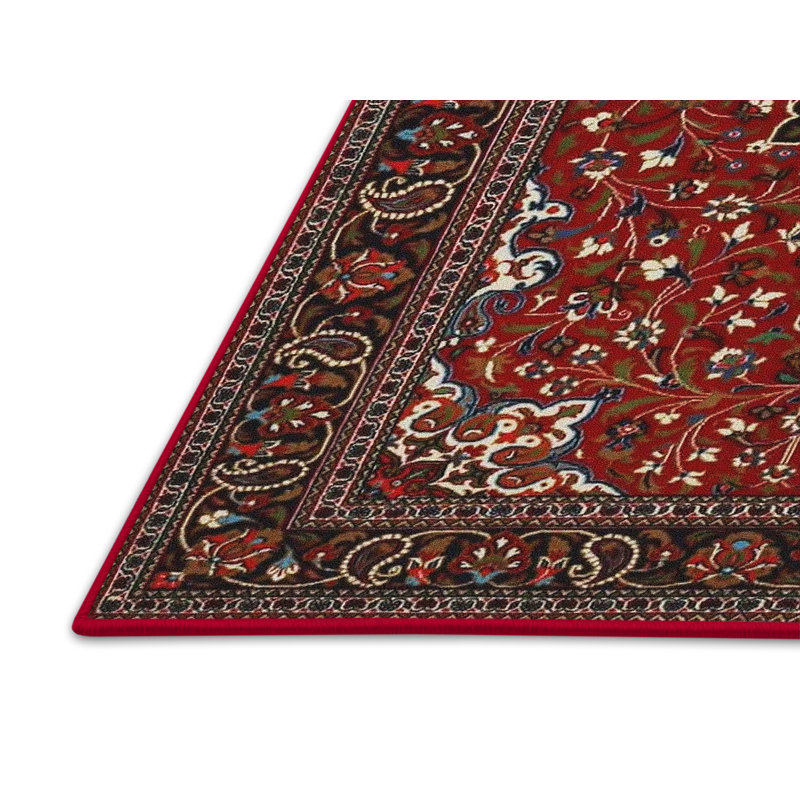 Tapis brun/noir/orange traditionnel Durflinger, Rectangle 5 pi x 8 pi