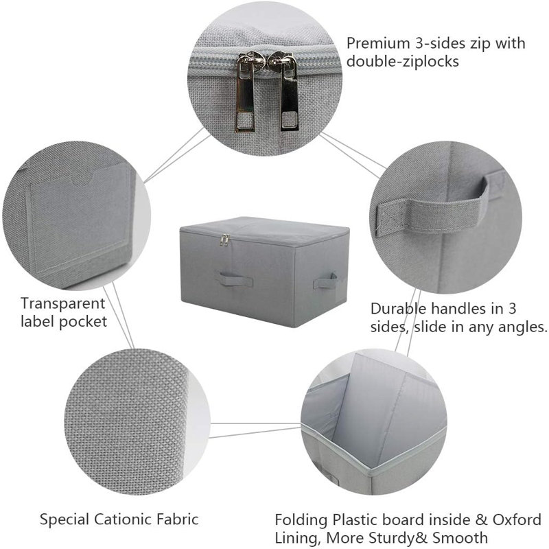 3-pack Foldable Rigid Storage Bins