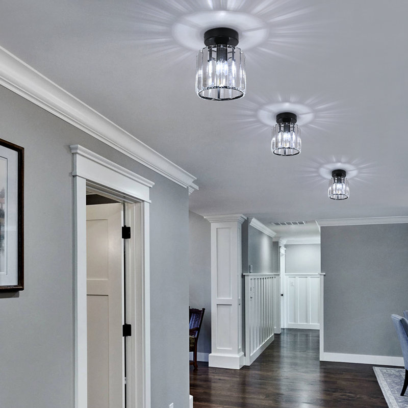 Blandinsville Glass Flush Mount, Black