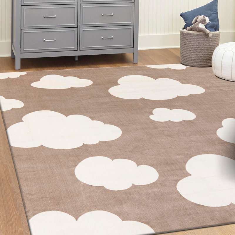 Unique Loom Clouds Whimsy Kids Rug, Square 7'10"