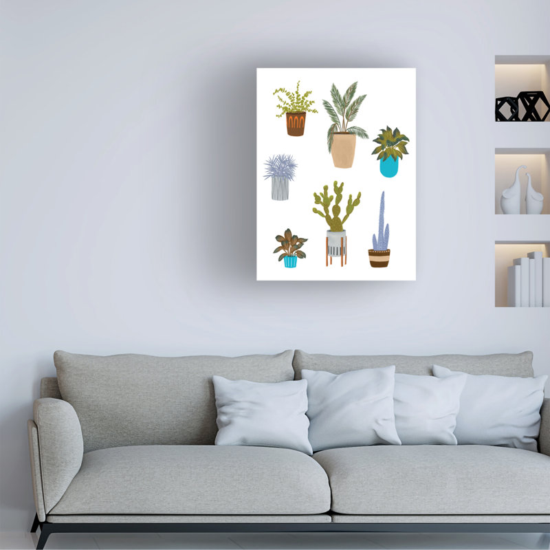 Reproduction sur toile de bolognaise, "House Plant Charts II" par Melissa Wang, H 19 po x l 14 po