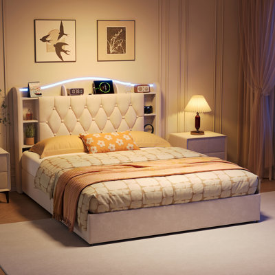 Solid Wood Ottoman Storage Bed