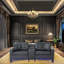 Canapé moderne avec lumières à DEL, ports de chargement USB, console de rangement et porte-gobelets - coussins capitonnés moelleux, 2 coussins décoratifs, idéal pour le confort du salon