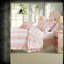 Ensemble de literie rose pour lit double/queen, couette à volants en microfibre, style toile de Jouy